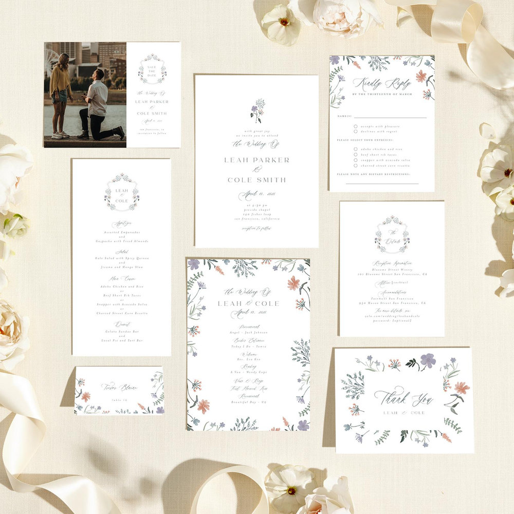 Valentina Classic | White | Zola Wedding Invitations