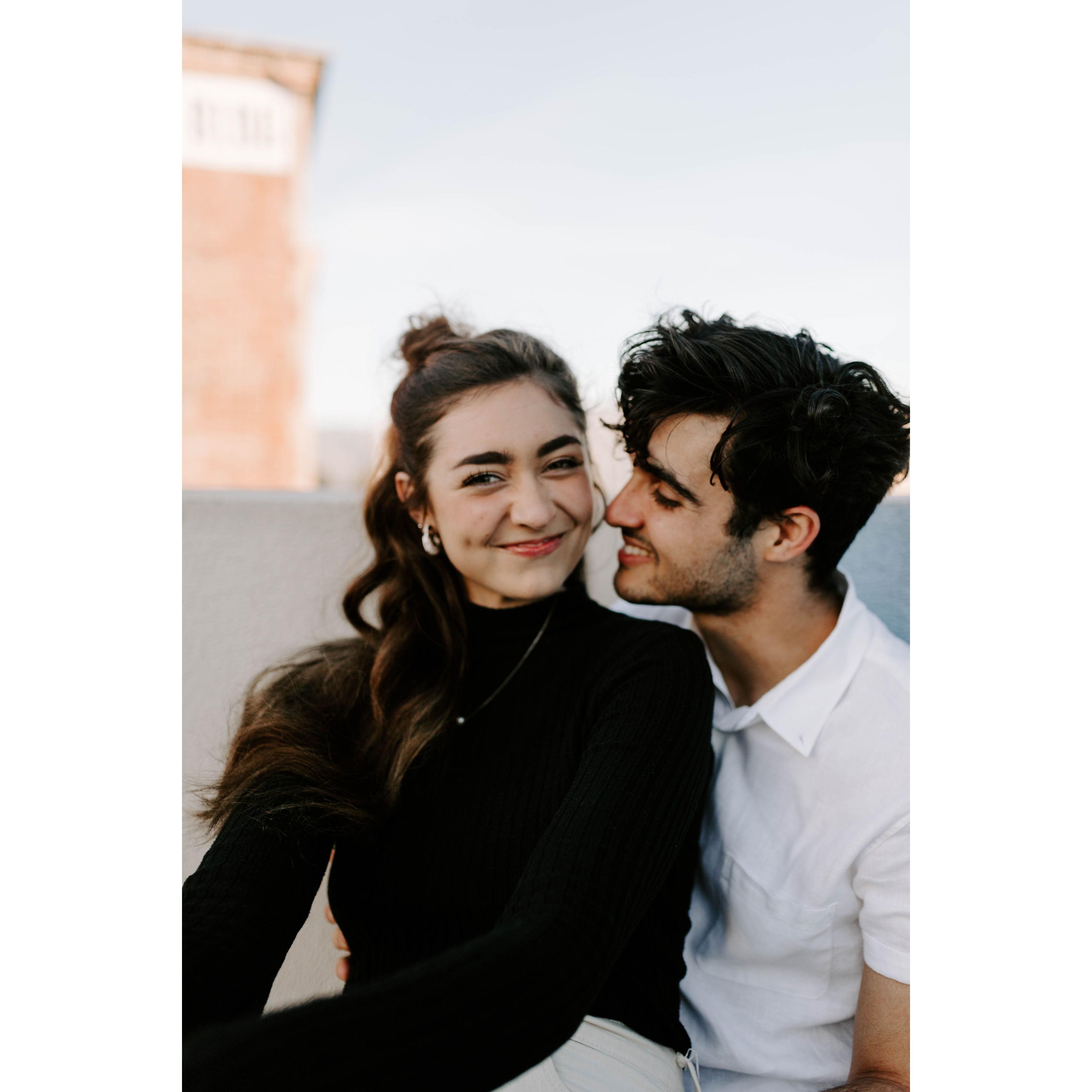 We had just become official, when we were asked to model together for a couple's photoshoot...