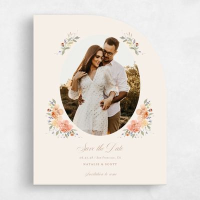 Pink Half arch Wedding Save the Date - Reagan Photo