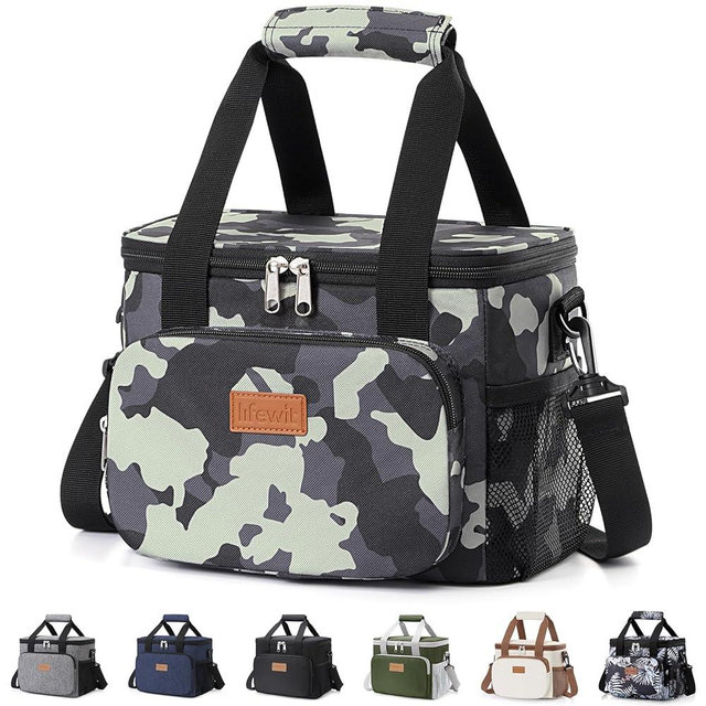 Lifewit Medium Lunch Bag, Insulated Lunch Box, Soft Cooler Cooling Tote for Adult Men Women, Camouflage 12-Can (9L)