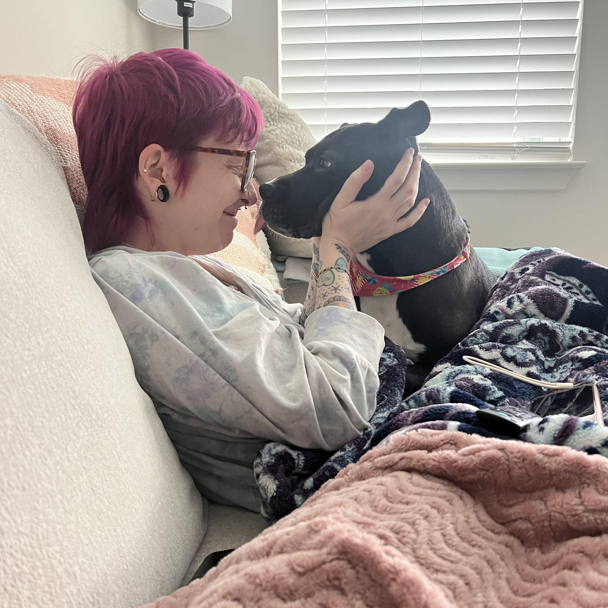 Jay met Emma's dog, Delta, for the first time. They're now obsessed with one another and it's obnoxiously cute.