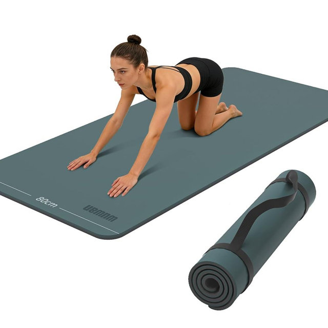 Wide Yoga Mat-80cm Non Slip Extra Thick 1/3'' Fitness Exercise Mat TPE Material High Resiliency Hot Yoga Mats(72“L x 32"W) With Carry Strap for Women Yoga Pilates, Home Floor Workout