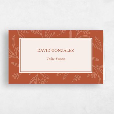 Orange Wedding Place Card - Norcross