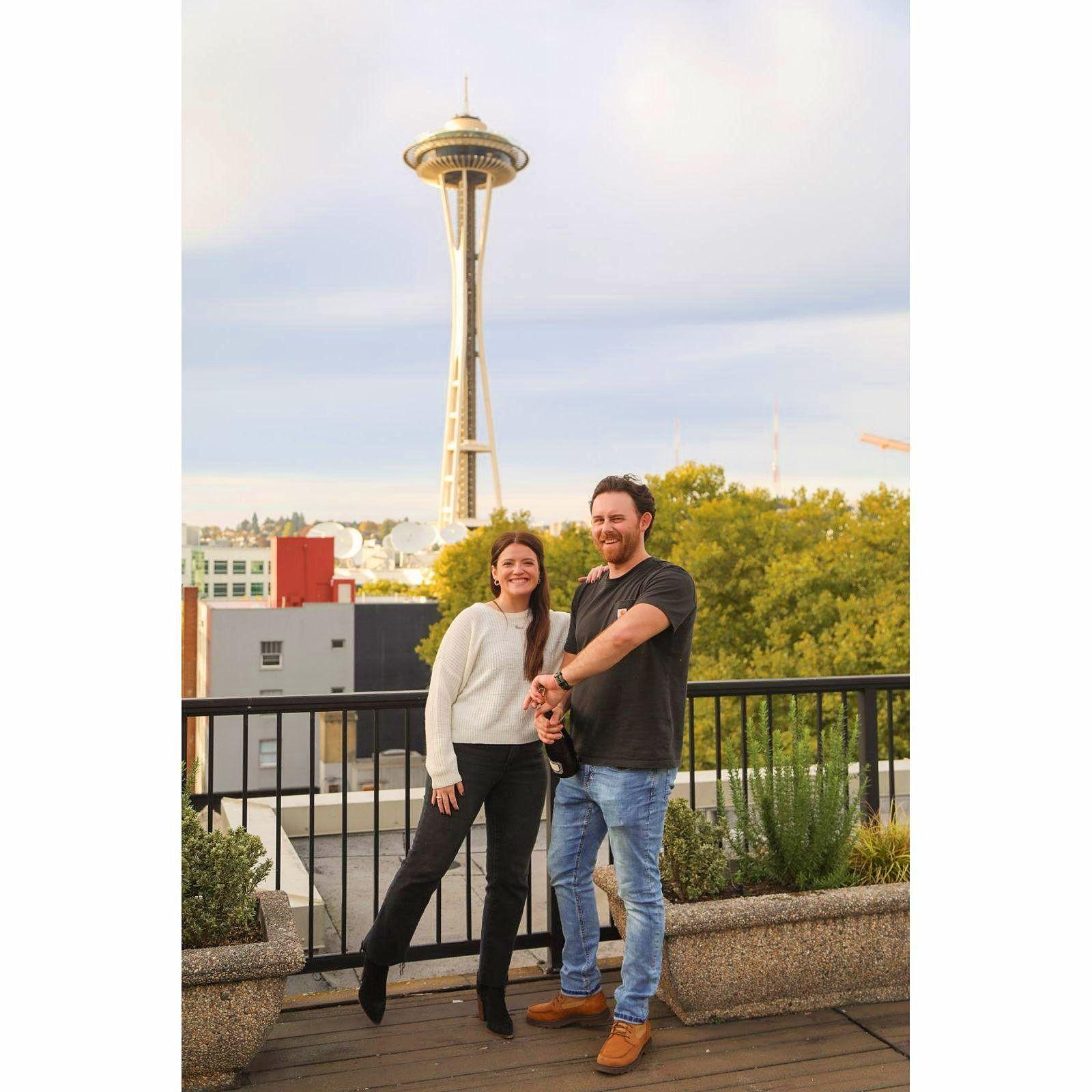 Celebrating our engagement in Seattle!