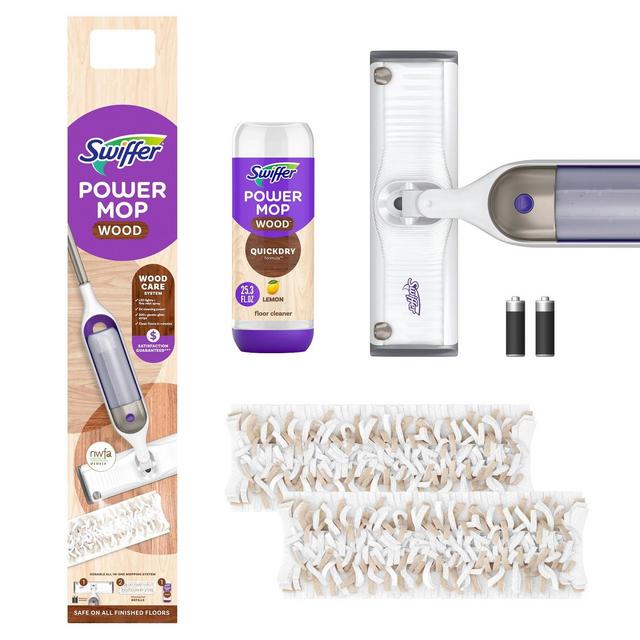Swiffer Power Mop Wood Mop Kit for Wood Floor Cleaning