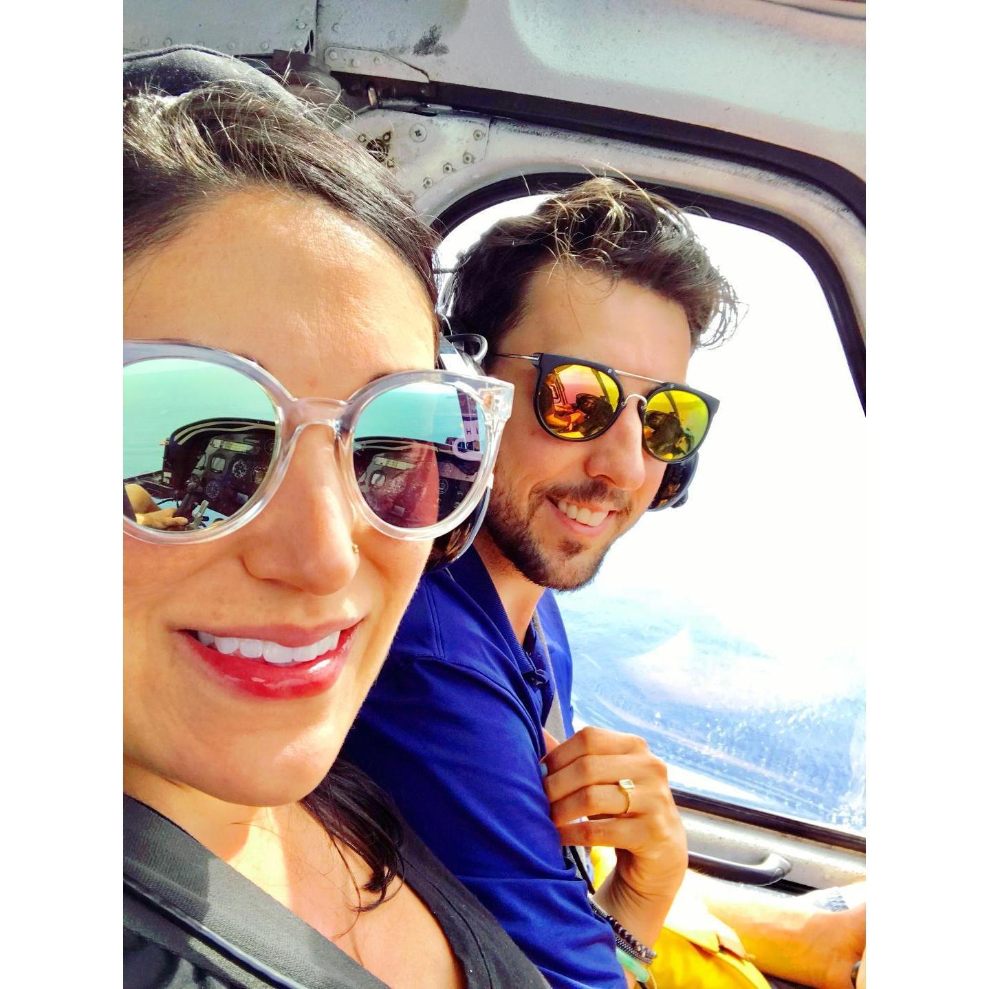 Our first helicopter ride to the beautiful island of Molokai!