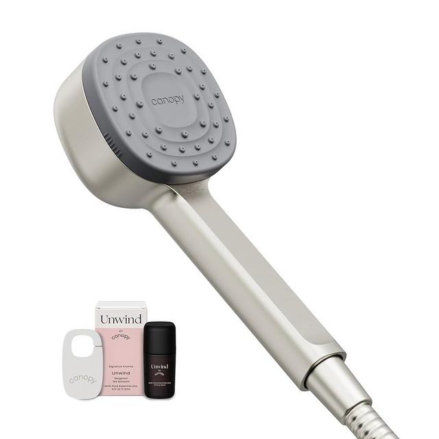 Canopy Handheld Filtered Shower Head & Scalp Massager - High Pressure Shower Head Filter for Hard Water - Shower Filter To Remove Impurities for Healthier Scalp, Skin & Hair - Hair Growth - Nickel