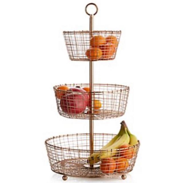 Bendt 3-Tier Iron Fruit Basket - COPPER