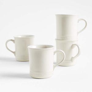 Le Creuset 14-oz. Chambray Blue or Cream Mugs, Set of 4 + Reviews | Crate & Barrel