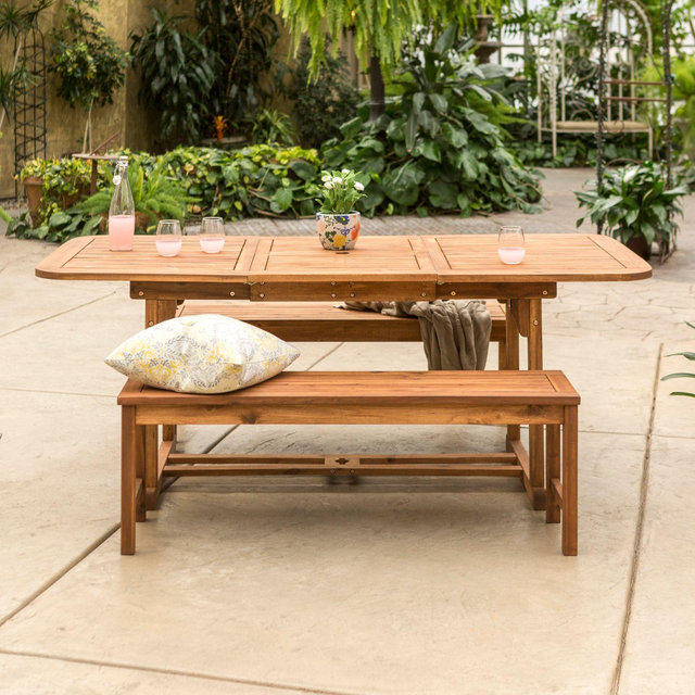 Forest Gate Eagleton 3-Piece Acacia Outdoor Picnic Set in Brown