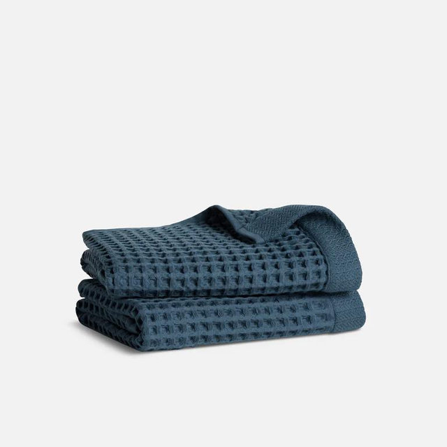 Dreamweave Waffle Hand Towels in Abyss
