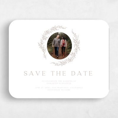 Brown Rounded Wedding Save the Date - Rhys Photo