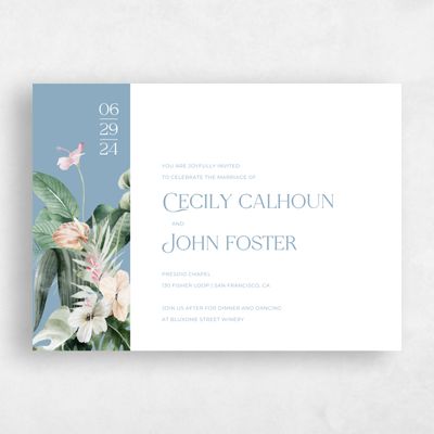 Dusty Blue Wedding Invitation - Katmai Landscape