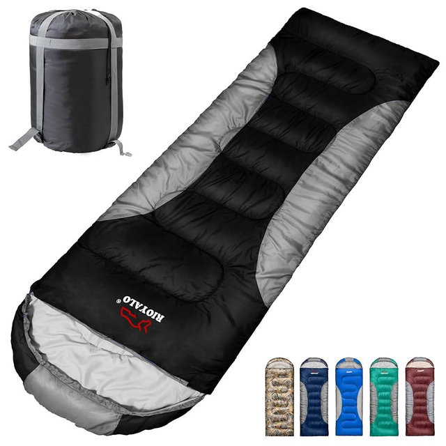 0 Degree Winter Sleeping Bags for Adults Camping (450GSM) - Temp Range (5F–32F) Portable Waterproof Compression Sack- Camping Sleeping Bags for Big and Tall in Env Hoodie: Backpacking Hiking 4 Season