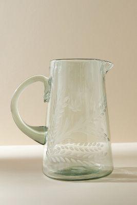 Engraved Floral Pitcher