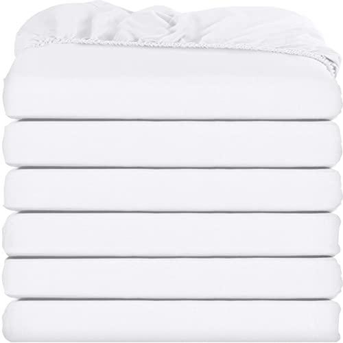 Utopia Bedding Fitted Sheets - Pack of 6 Bottom Sheets - Soft Brushed Microfiber - Deep Pockets, Shrinkage & Fade Resistant - Easy Care (King, White)