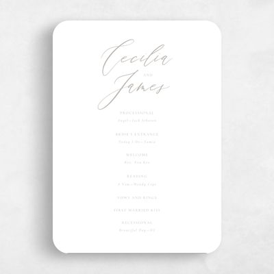 Grey Rounded Wedding Program - Seville Letterpress