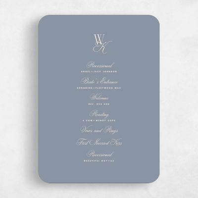 Blue Rounded Wedding Program - Lux