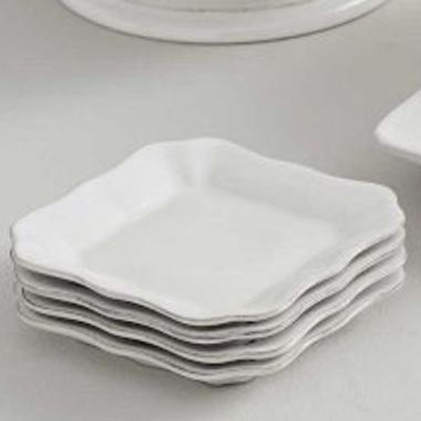 Cambria Handcrafted Stoneware Snack Plates - Set of 4 - Stone