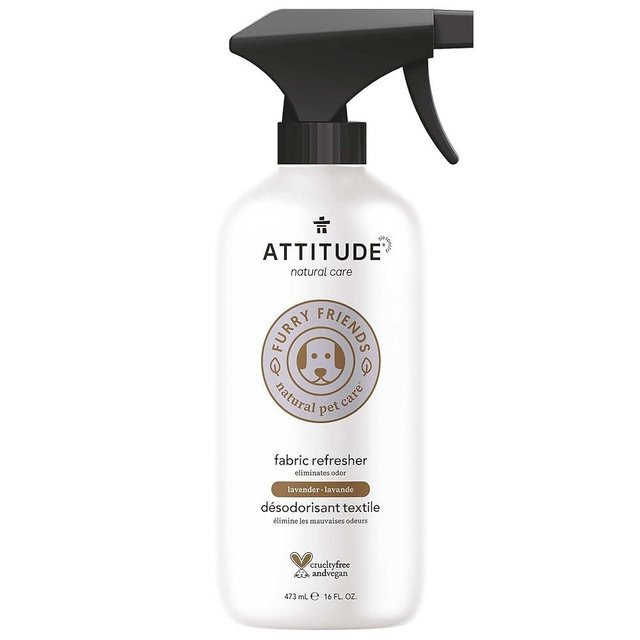 ATTITUDE Fabric Refresher for Pets, Neutralizes Odors, Plant and Mineral-Based Ingredients, Vegan and Cruelty-free, Lavender, 16 Fl Oz
