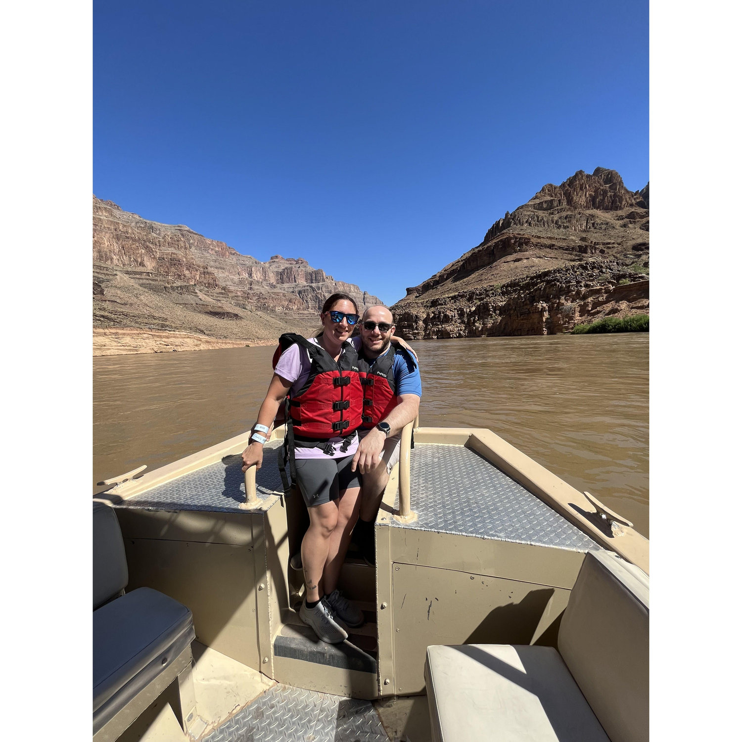Our 1st helicopter ride brought us IN the Grand Canyon for a boat ride - July 2023