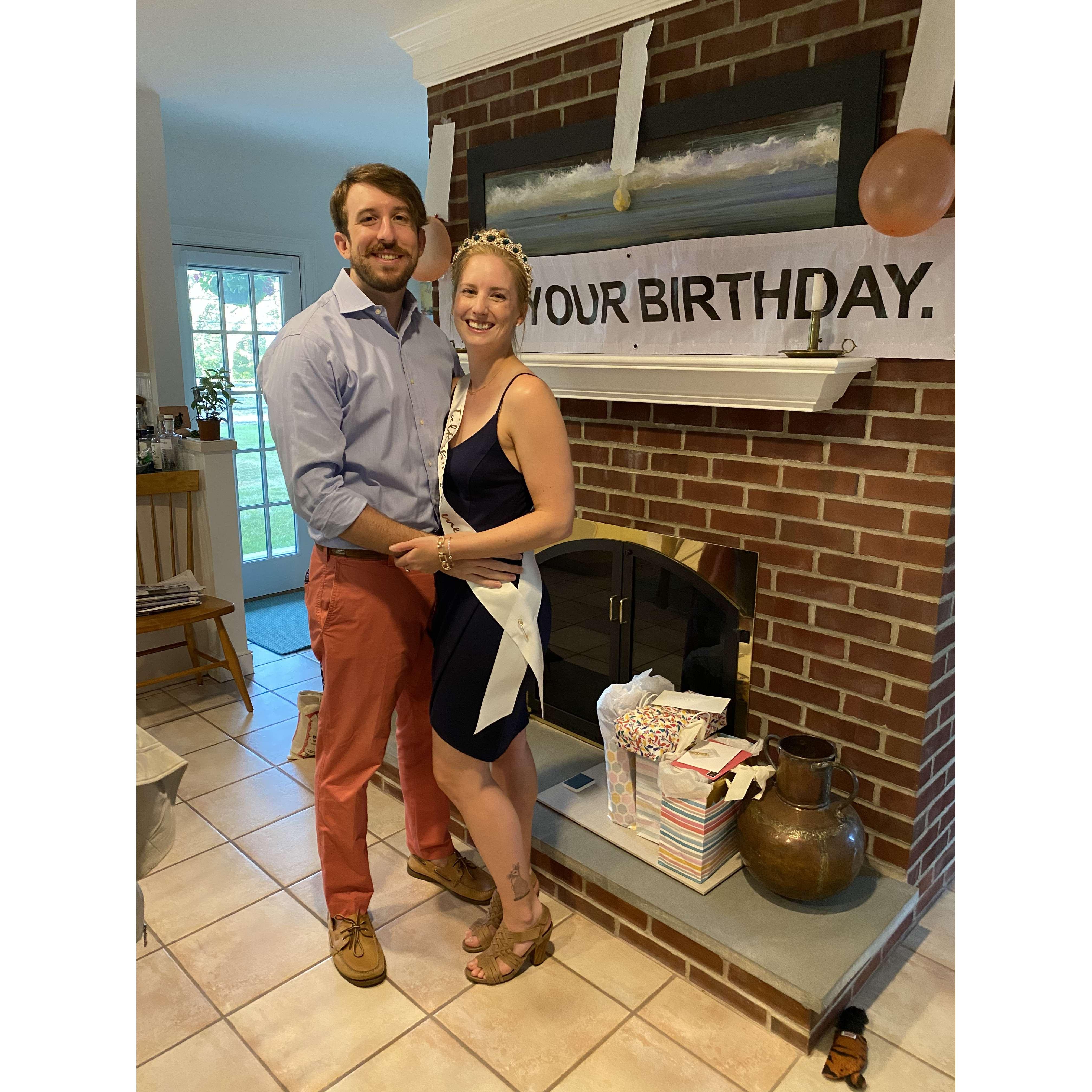 While it wasn't the 30th birthday party Melissa imagined for herself, Matt tried his best... Notice the TP streamers and brown balloons ala The Office.