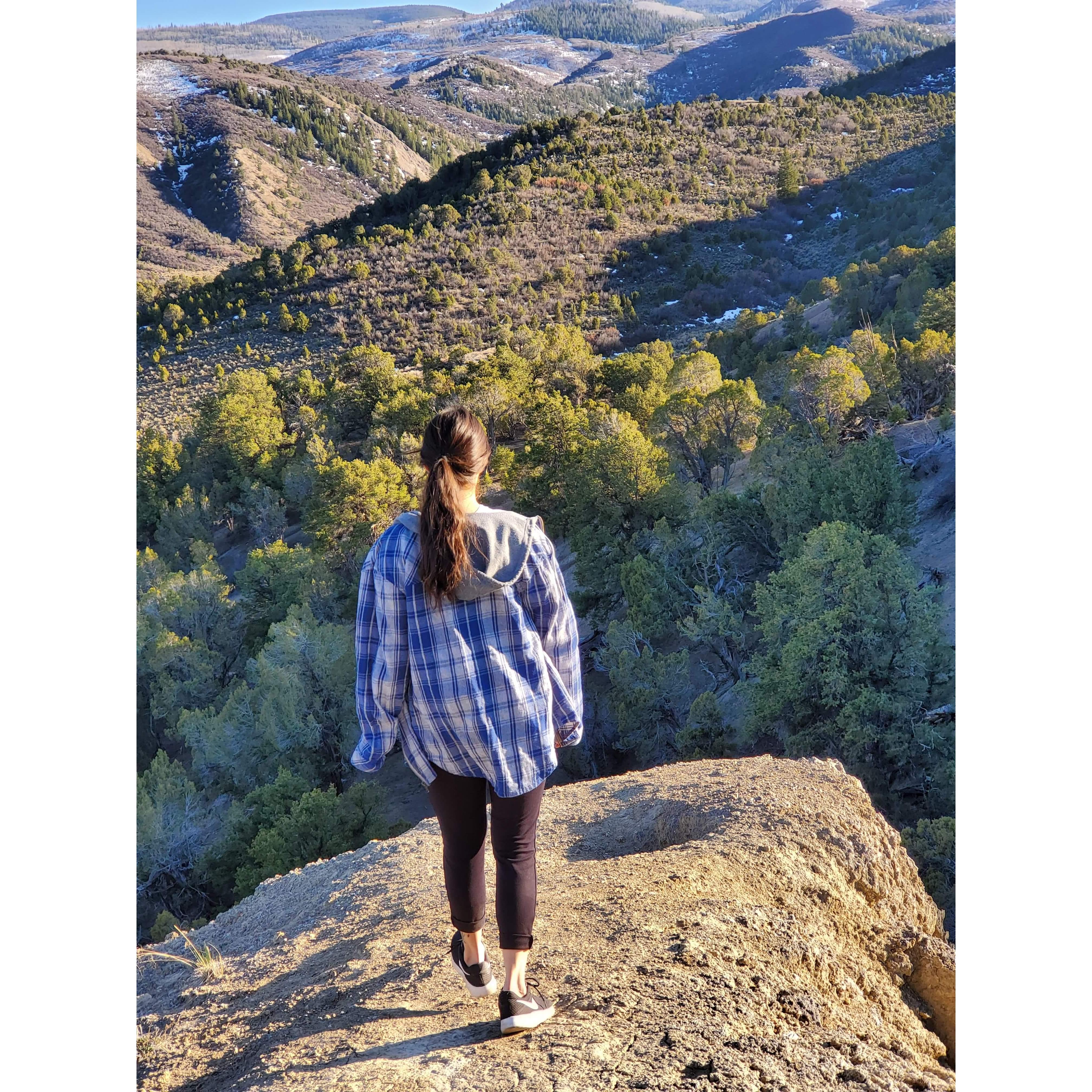 Jacy taking in the view in Eagle, CO