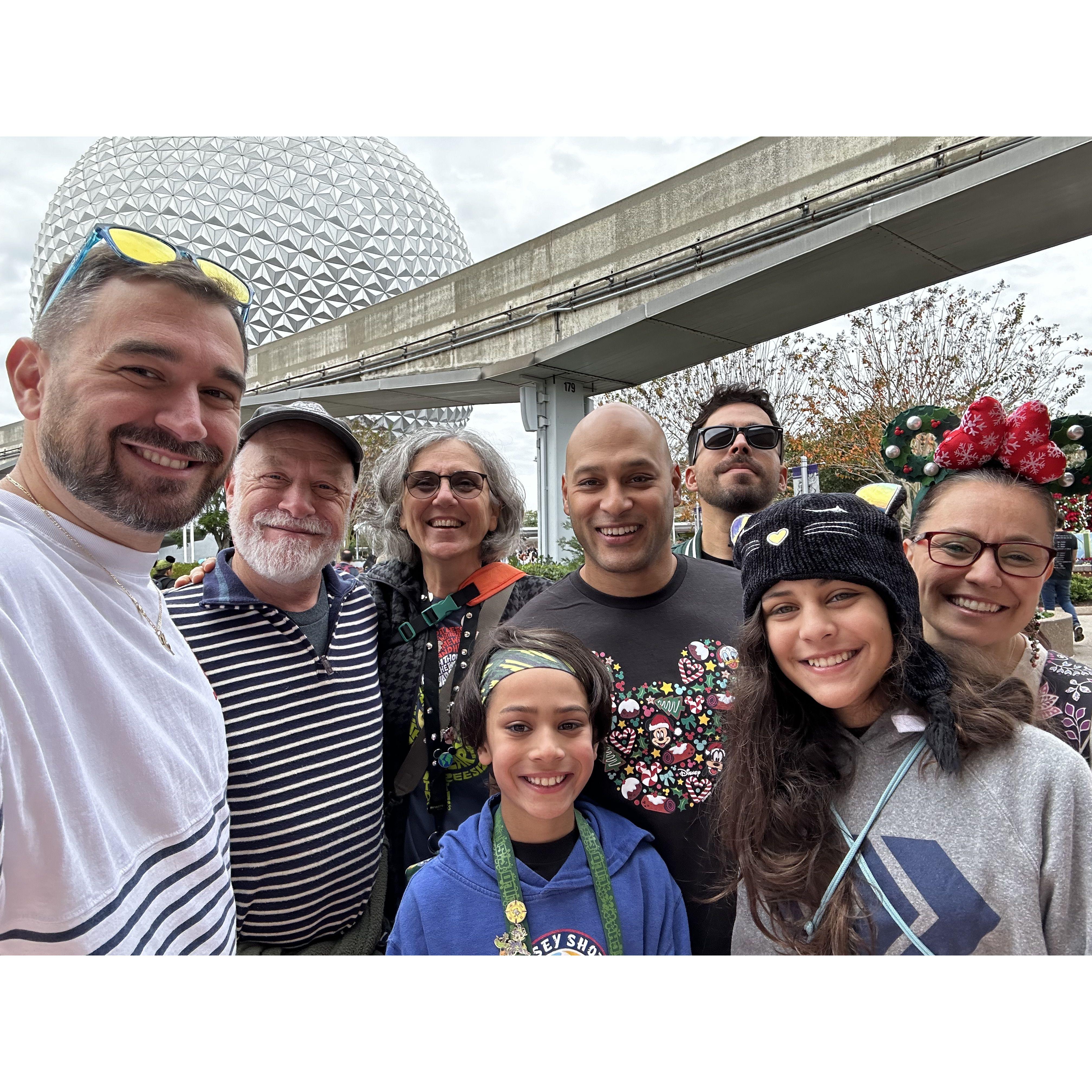 Epcot with the family on Christmas Eve eve