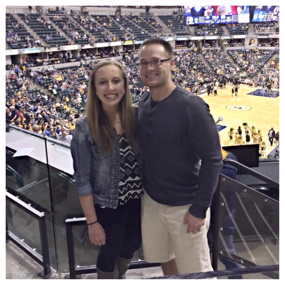 Our first date after Taylor moved to Indy, Pacers game