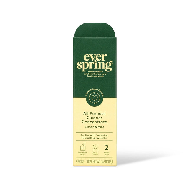 Ultra-Concentrated All Purpose Cleaner - Lemon & Mint - 0.42oz/2pk - Everspring™