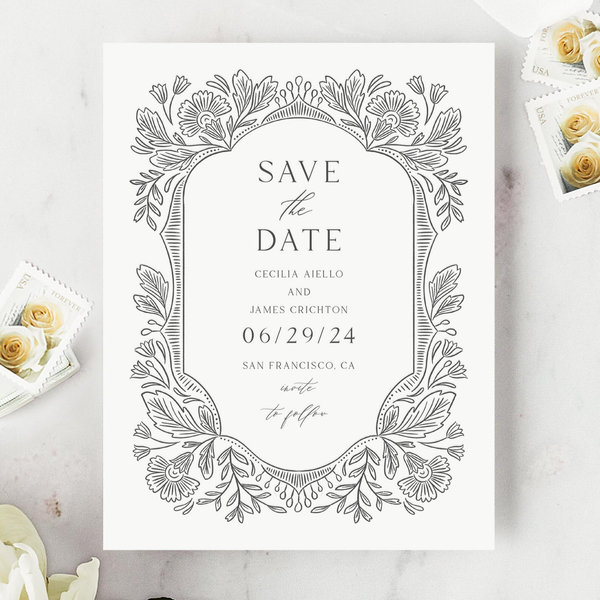 Zola Save The Dates - Caleania Portrait Letterpress