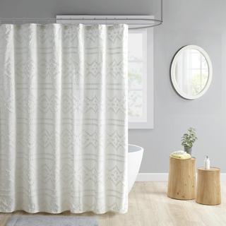 Annie Clipped Jacquard Seersucker Shower Curtain