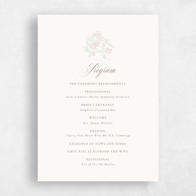 Beige Wedding Program - Beatrice