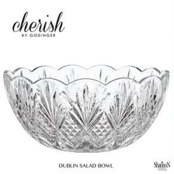 Godinger 8.5" Serving Bowl, Salad Bowl - Dublin Collection, Giftable Packaging
