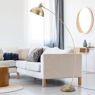 Archiology Modern Arched Floor Lamp 63" With Gold Shade - Gold