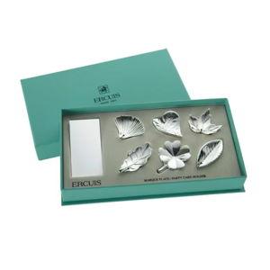 Ercuis Leaf & Flower Silverplated Place Card Holders, Set of 6