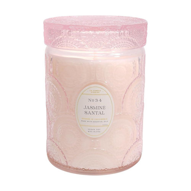 LEOBEN CO | Jasmine Santal, Scented Candle | Heirloom Collection | 18oz | 80 Hour Burn Time | Made with Natural Vegan Soy Wax, Essential Oils, Fine Fragrance Oils and a 100% Cotton Wick