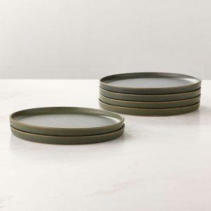 CB2 Drift Green Salad Plate with Reactive Glaze