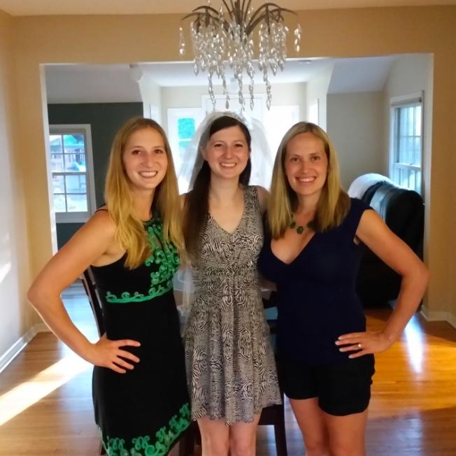 Ashley with her sister, Heather, and sister-in-law, Chelsea.