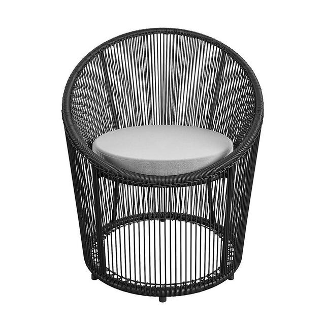 CosmoLiving by Cosmopolitan, Taura Collection, Resin Rope, Outdoor, Black Lounge Chair