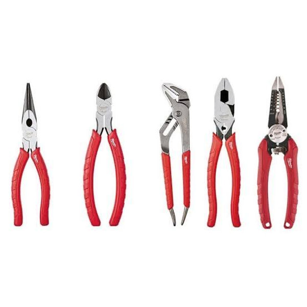 Milwaukee Electrician's Pliers Hand Tool Set (5-Piece) 48-22-6331-48-22-6100-48-22-3079