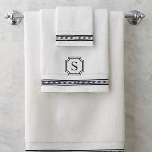 Monogrammed Frontgate Resort Ladder Stitch Turkish Cotton Bath Towels & Plush Absorbency