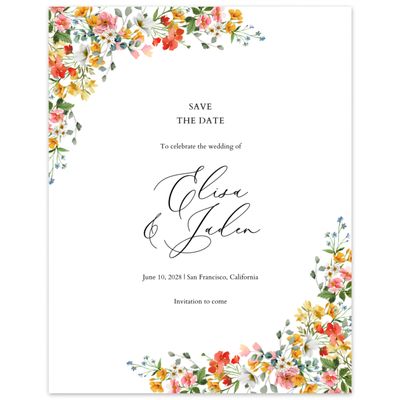 White Wedding Digital Save the Date - Pourpier Portrait