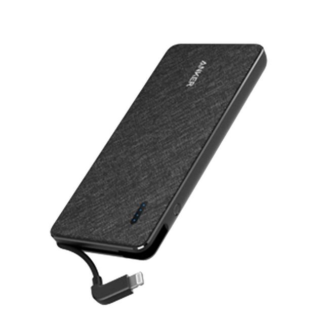 Anker Powercore+ 10000 mAh Power Bank with Integrated Lightning Cable - Black