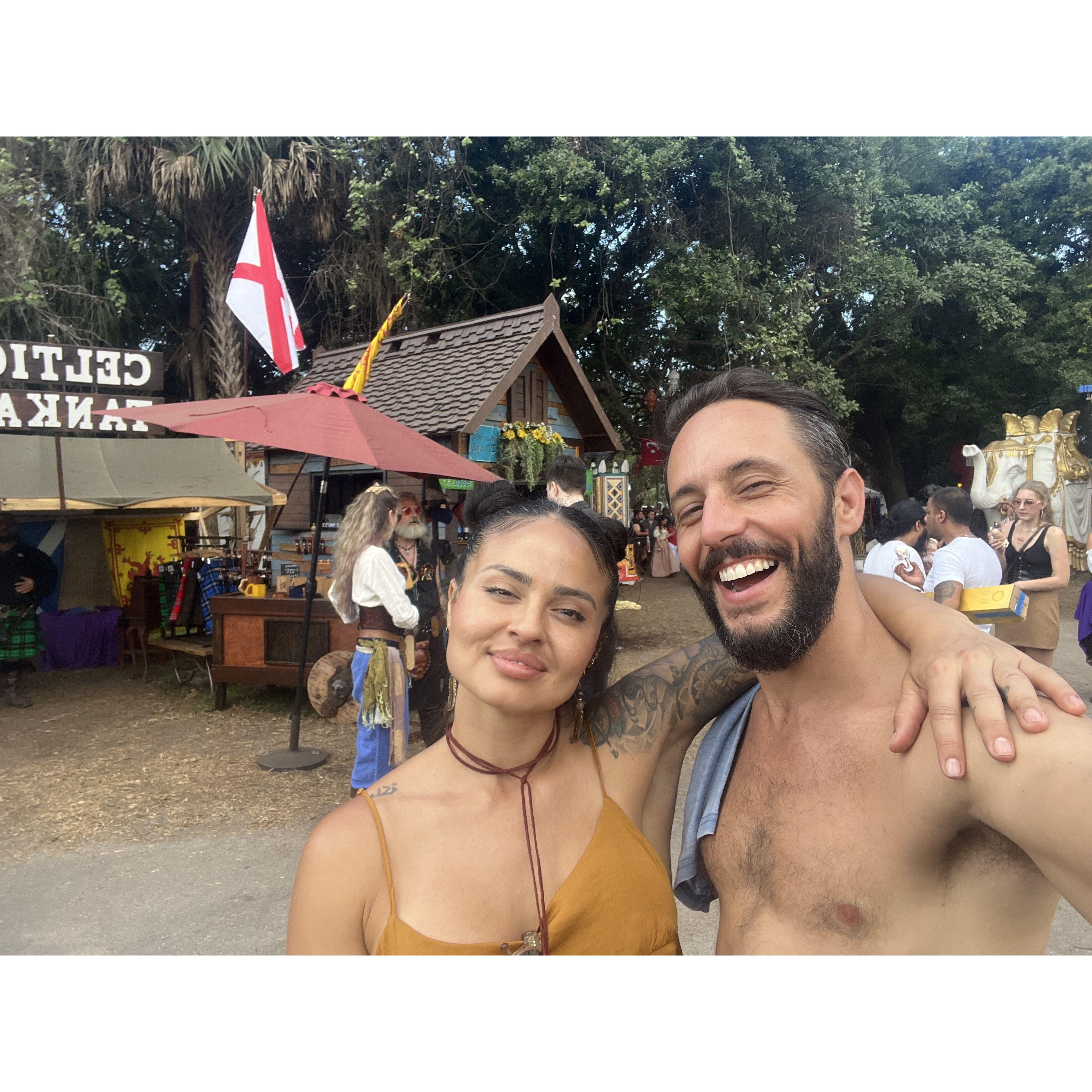 Donato accepts my love for the Viking life. So I accepted him as my husband. We love the renaissance festivals.
