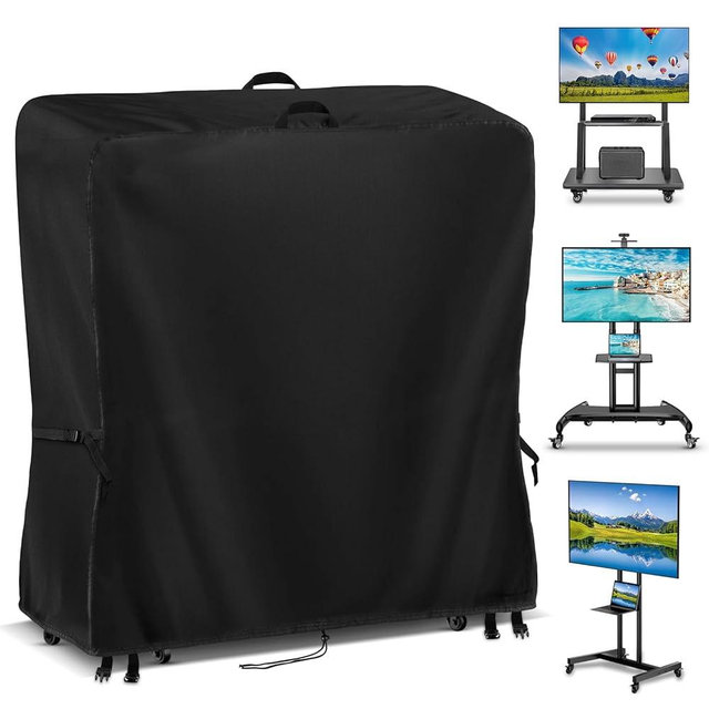 Kingling Outdoor TV Cover 50 Inch Weatherproof, Waterproof Outdoor TV Stand Covers For Mobile TV Carts With Floor Stand Base, TV Screen Protection Covers For Outside- 50”L x 18"W x 55”H(Cover Only)