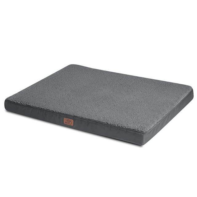 Bedsure Large Dog Bed for Small, Medium, Large Dogs/Cats Up to 75 lbs - Orthopedic Egg-Crate Foam with Removable Washable Cover - Water-Resistant Pet Mat for Crate, Grey
