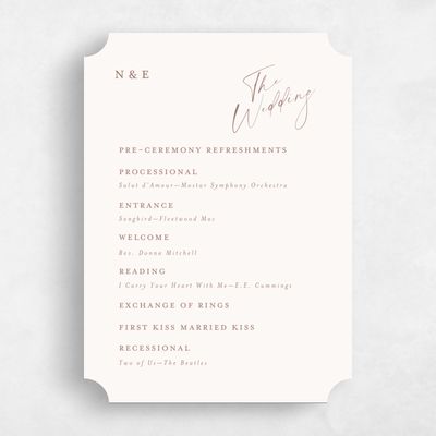 Beige Ticket Wedding Program - Anerley