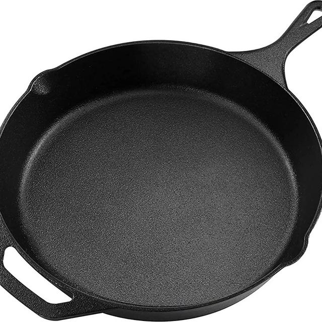 Utopia Kitchen 10.25 Inch - Pre-Seasoned Cast Iron Skillet - Frying Pan - Safe Grill Cookware for Indoor & Outdoor Use - (26 cm) Cast Iron Pan - Black