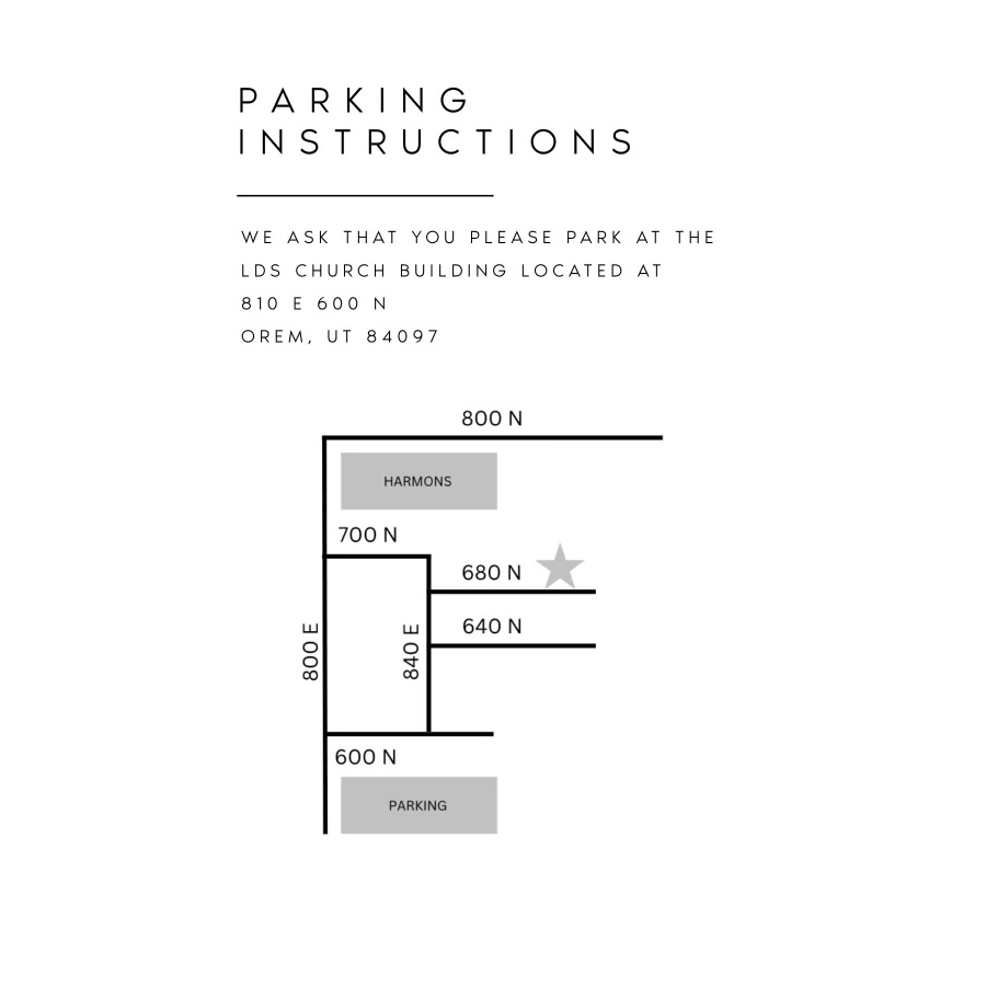 parking instructions for the reception!